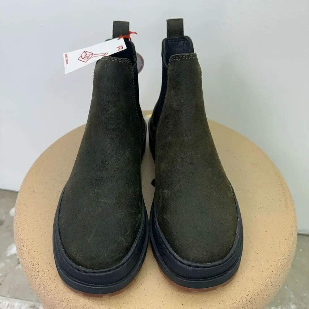 Camper Men’s Brutus Trek MICHELIN Green Gray Nubuck Leather Slip On Ankle Boots
